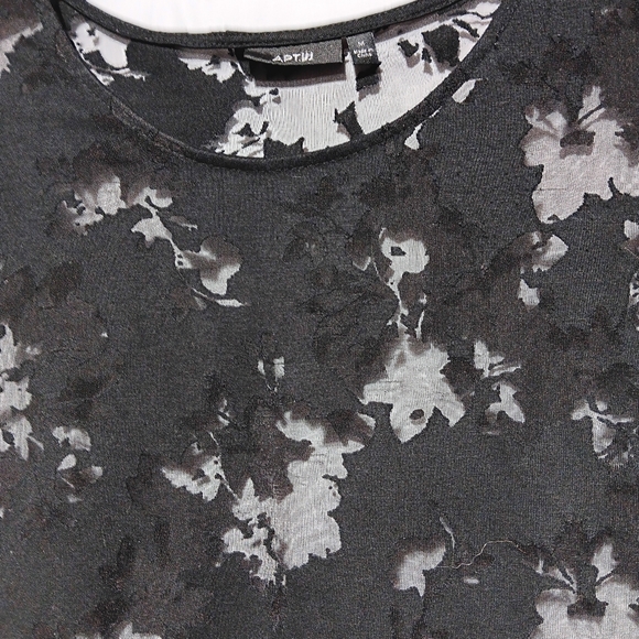 APT. 9 EUC Women's Blouse, Black & Sheer, Cap Sleeve, Size Medium - Picture 4 of 8